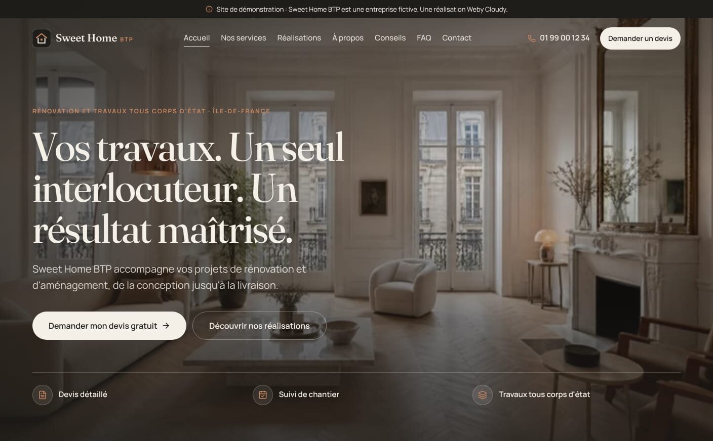 Aperçu du site Sweet Home BTP
